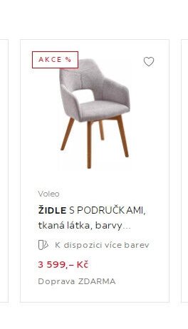 Voleo ŽIDLE S PODRUČKAMI, tkaná látka, barvy...