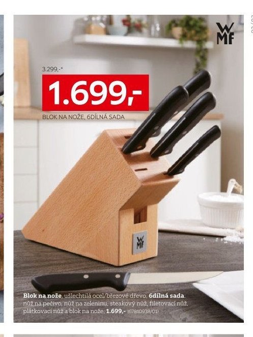 Blok na nože, 6dílná sada