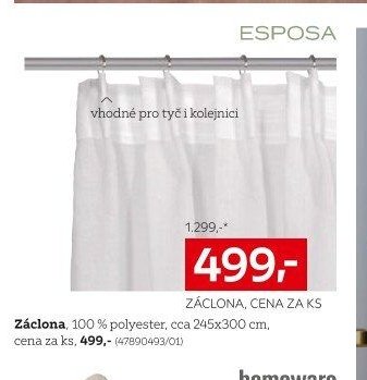Záclona, cena za ks