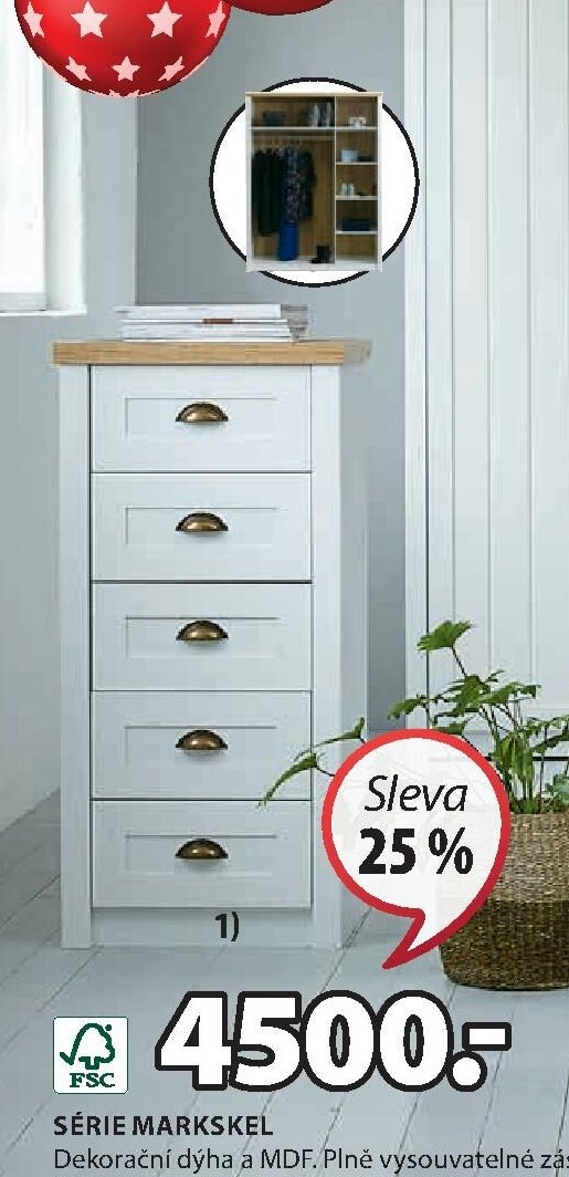 SÉRIE MARKSKEL - 1) Komoda, 5 zásuvek