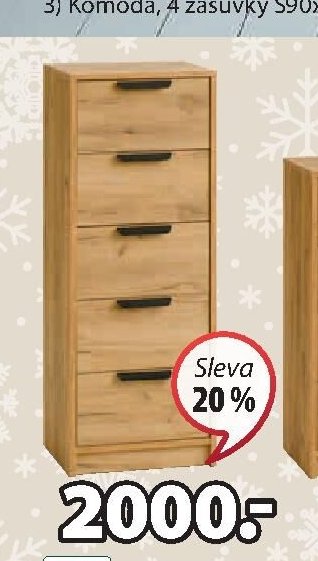 SÉRIE JENSLEV - Komoda, 5 zásuvek