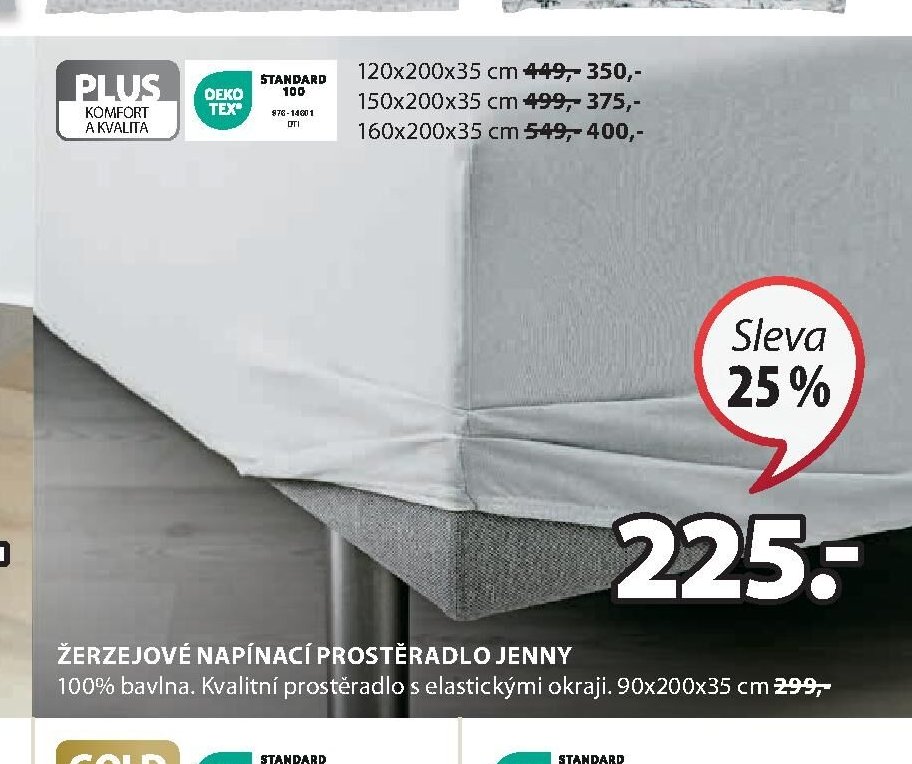 Žerzejové napínací prostěradlo JENNY