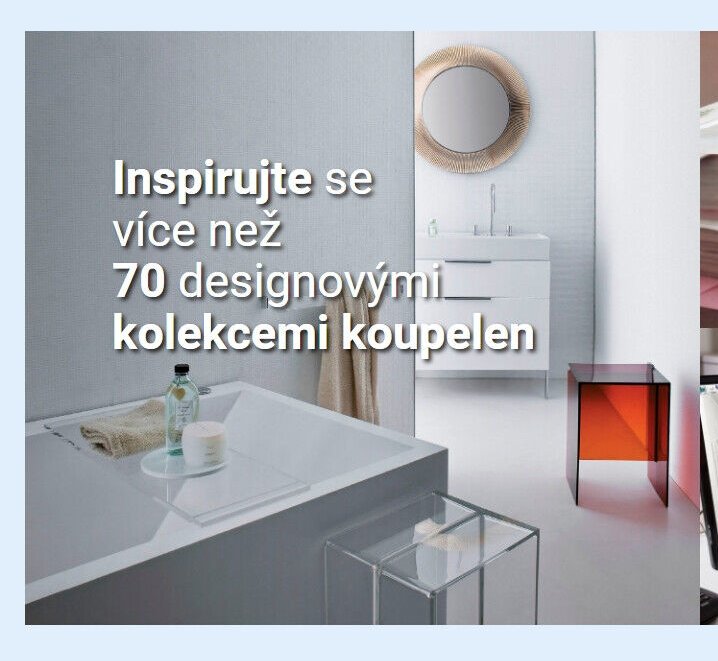 Inspirujte se více než 70 designovými kolekcemi koupelen