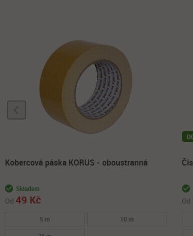 Kobercová páska KORUS - oboustranná