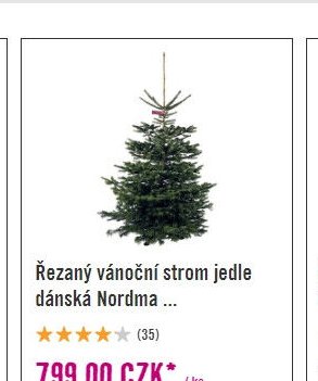 Řezaný vánoční strom jedle dánská Nordma ...