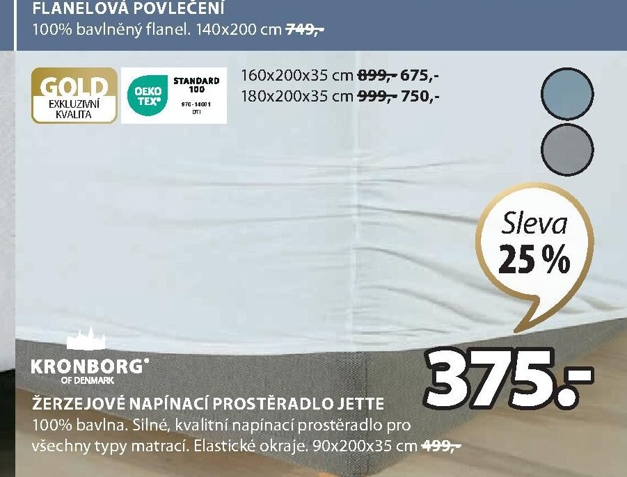 JETTE žerzejové napínací prostěradlo