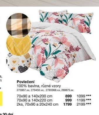 Povlečení 100% bavlna, různé vzory