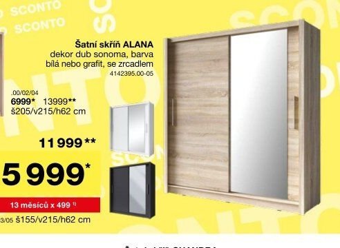 Šatní skříň ALANA