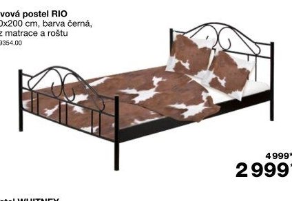 Kovová postel RIO