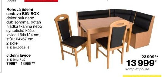 Rohová jídelní sestava BIG-BOX