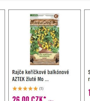Rajče keříčkové balkónové AZTEK žluté