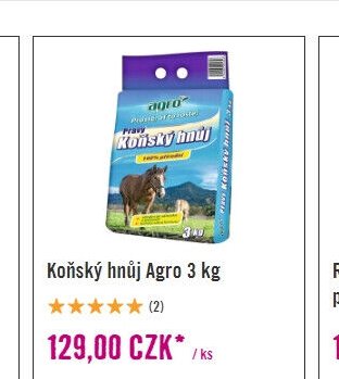 Koňský hnůj Agro 3 kg
