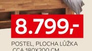 POSTEL, PLOCHA LŮŽKA CCA 180X200 CM