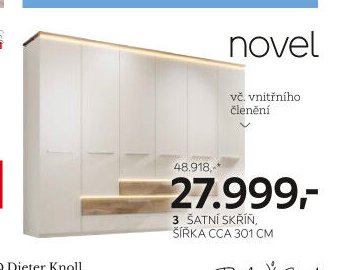 Šatní skříň, šířka cca 301 cm