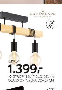 10 STROPNÍ SVÍTIDLO, DÉLKA CCA 55 CM, VÝŠKA CCA 27 CM