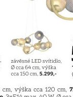 závěsné LED svítidlo, cca 150 cm