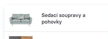 Sedací soupravy a pohovky