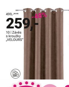 Závěs s kroužky VELOURS