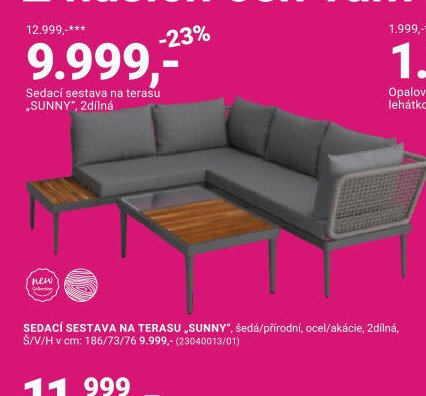 Sedací sestava na terasu SUNNY