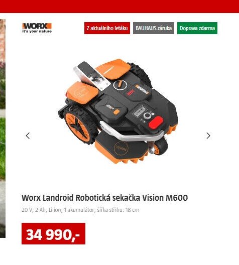 Worx Landroid Robotická sekačka Vision M600