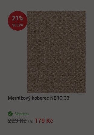 Metrážový koberec NERO 33