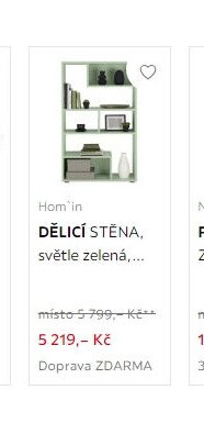 Hom'in DĚLICÍ STĚNA, světle zelená