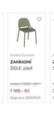 Ambia Garden ZAHRADNÍ ŽIDLE, plast