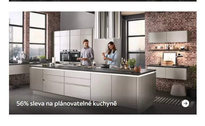 56% sleva na plánovatelné kuchyně