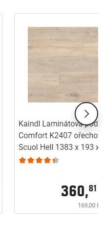 Kaindl Laminátová podlaha Comfort K2407 ořech Scuol Hell 1383 x 193 mm