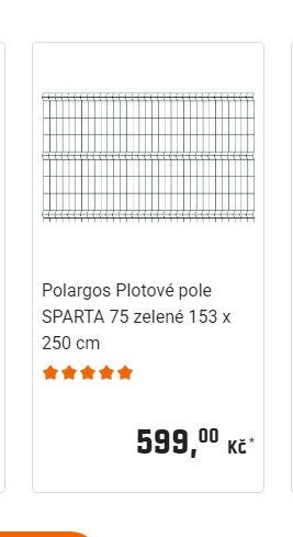 Polargos Plotové pole SPARTA 75 zelené 153 x 250 cm