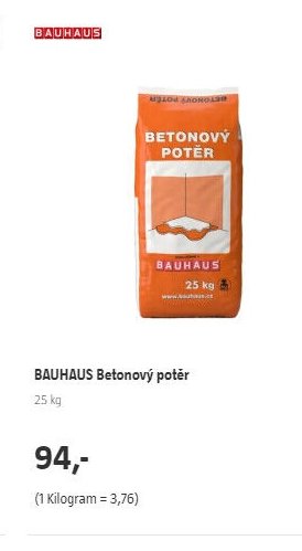 BAUHAUS Betonový potěr