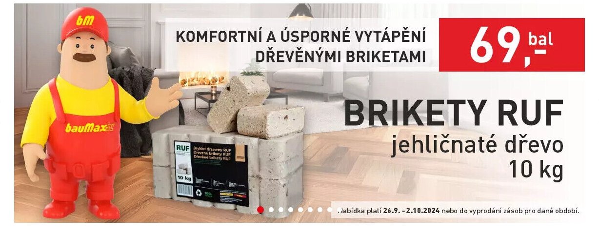 Brikety RUF jehličnaté dřevo 10 kg
