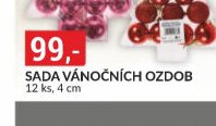 Sada vánočních ozdob 12 ks, 4 cm