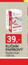 RUČNÍK PAPÍROVÝ fast&clean 100 ks