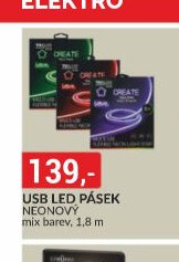 USB LED PÁSEK NEONOVÝ mix barev, 1,8 m