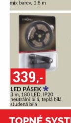 LED PÁSEK 3 m, 180 LED, IP20 neutrální bílá, teplá bílá studená bílá