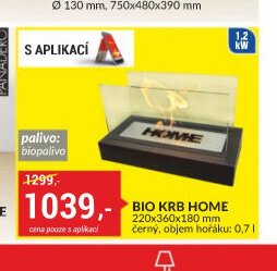 BIO KRB HOME 220x360x180 mm černý, objem hořáku: 0,7 l