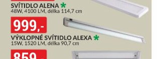 VÝKLOPNÉ SVÍTIDLO ALEXA