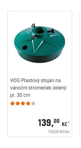 VOG Plastový stojan na vánoční stromeček zelený pr. 30 cm