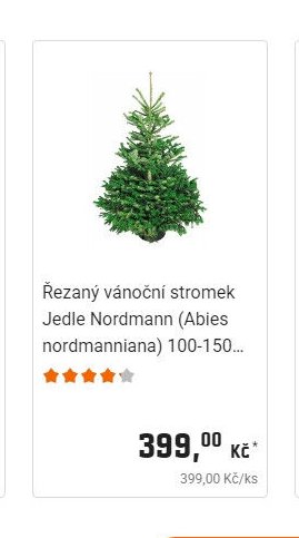 Řezaný vánoční stromek Jedle Nordmann (Abies nordmanniana) 100-150 cm