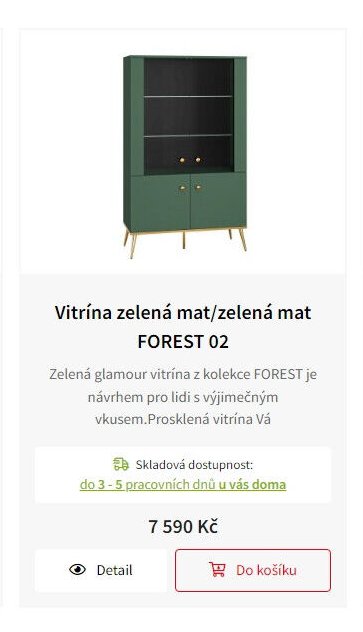 Vitrína zelená mat/zelená mat FOREST 02