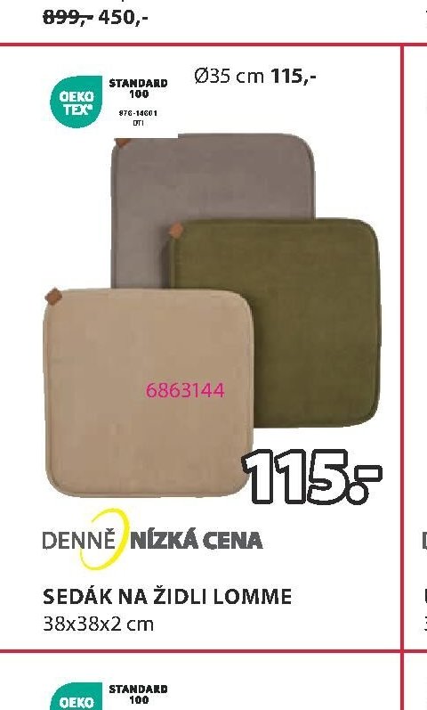 SEDÁK NA ŽIDLI LOMME 38x38x2 cm