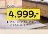 Postel, plocha lůžka cca 180x200 cm