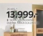 Skříň s posuvnými dveřmi, šířka cca 270 cm