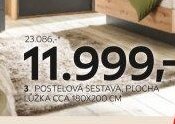 Postelová sestava, plocha lůžka cca 180x200 cm