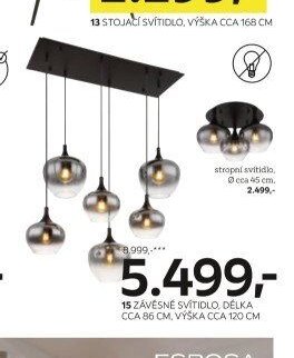 15 ZÁVĚSNÉ SVÍTIDLO, DÉLKA CCA 86 CM, VÝŠKA CCA 120 CM