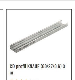 CD profil KNAUF (60/27/0,6) 3 m