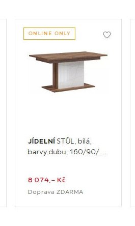 JÍDELNÍ STŮL, bílá, barvy dubu, 160/90