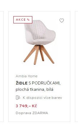 ŽIDLE S PODRUČKAMI, plochá tkanina, bílá