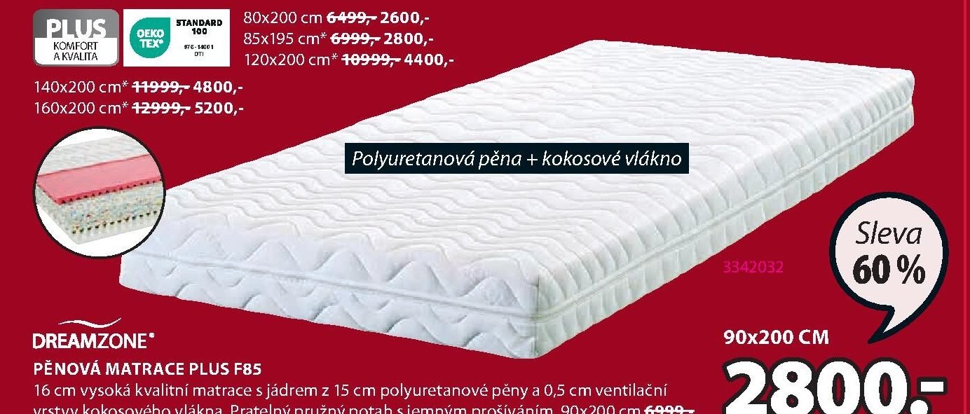 Pěnová matrace PLUS F85
